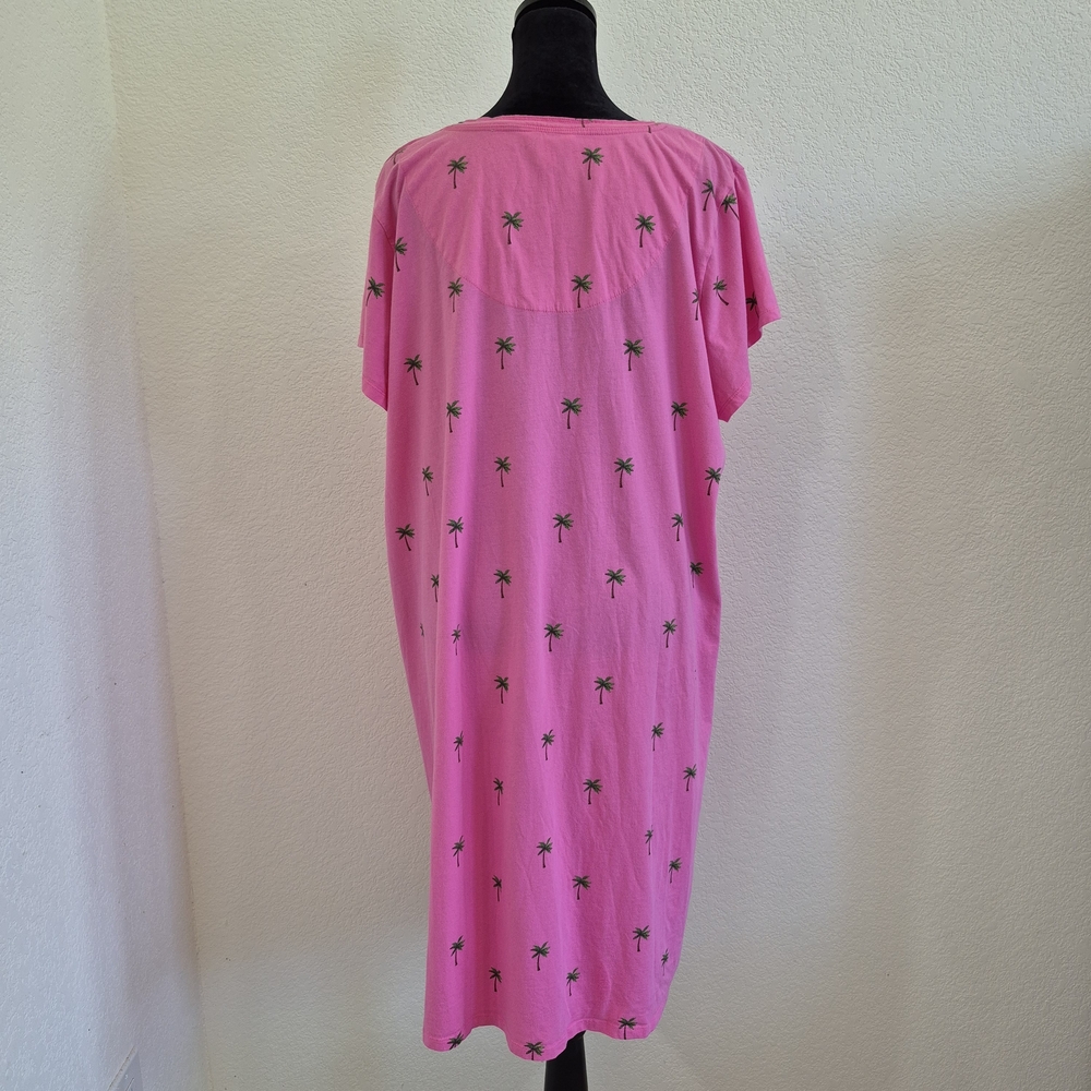 Charter Club Pink Palm-Print Nightshirt - Picture 4 of 7